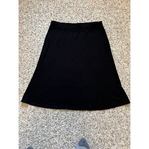 Eileen Fisher Women Black Casual Skirt Midi Elastic Waist Viscose Lycra Sz M